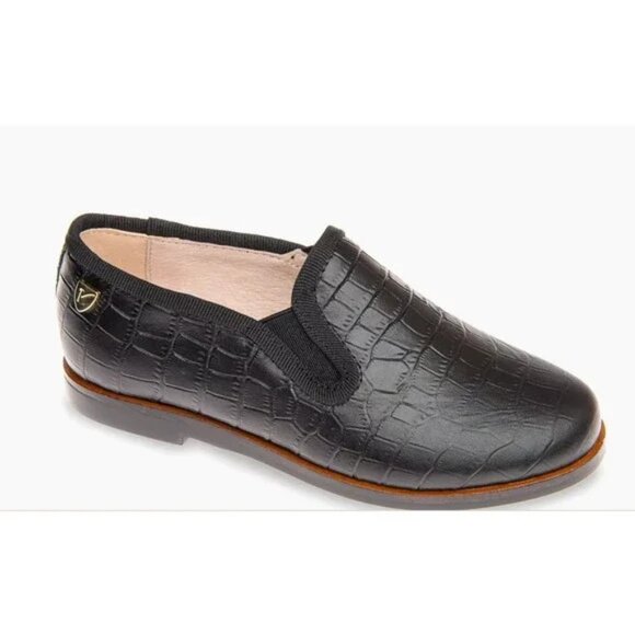 Venettini leather Taylor Croc Embossed slip-on loafer Shoes Size 35EU/2.5 US NIB - Picture 1 of 6